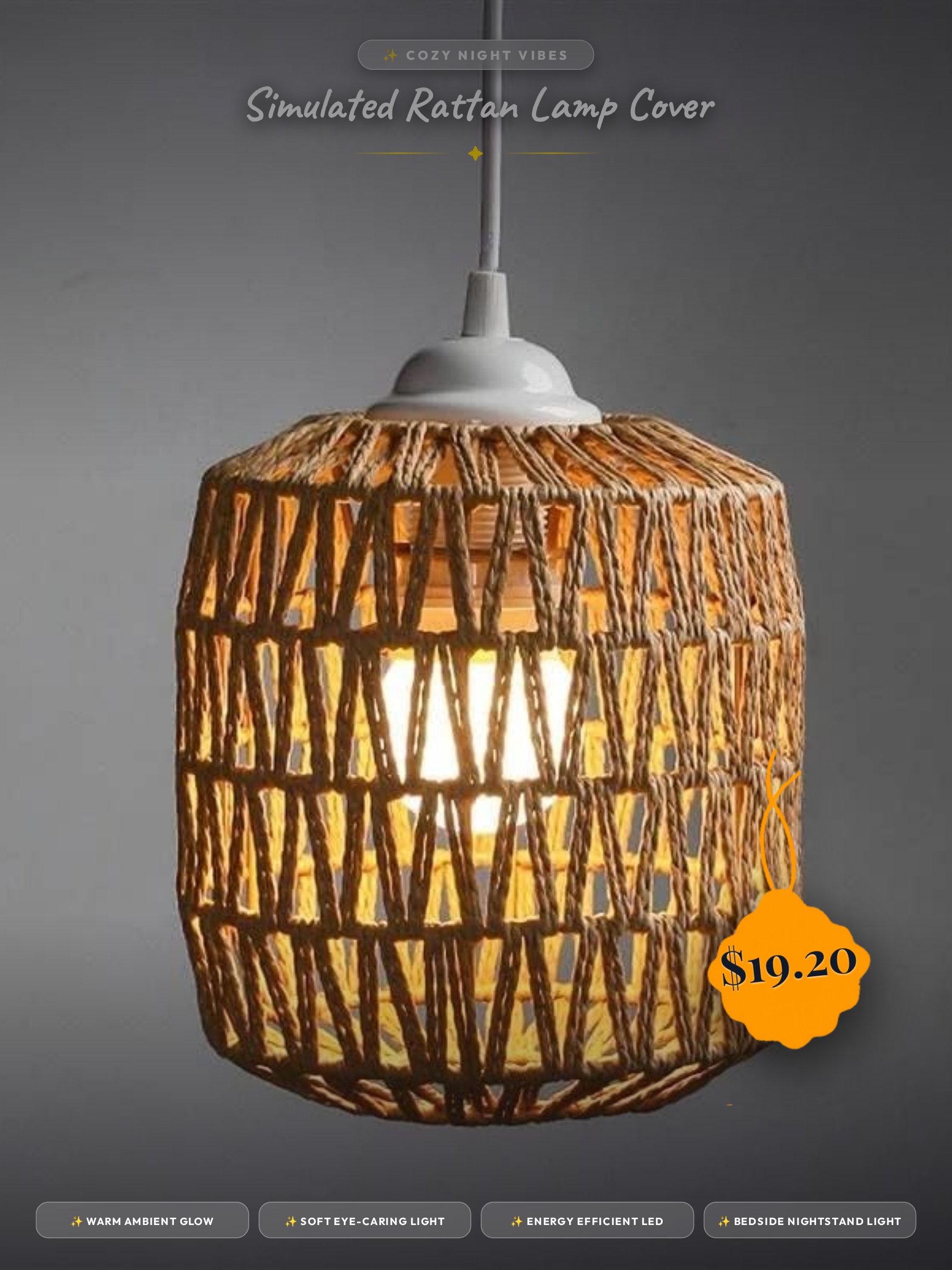 Simulated Rattan Lamp Cover