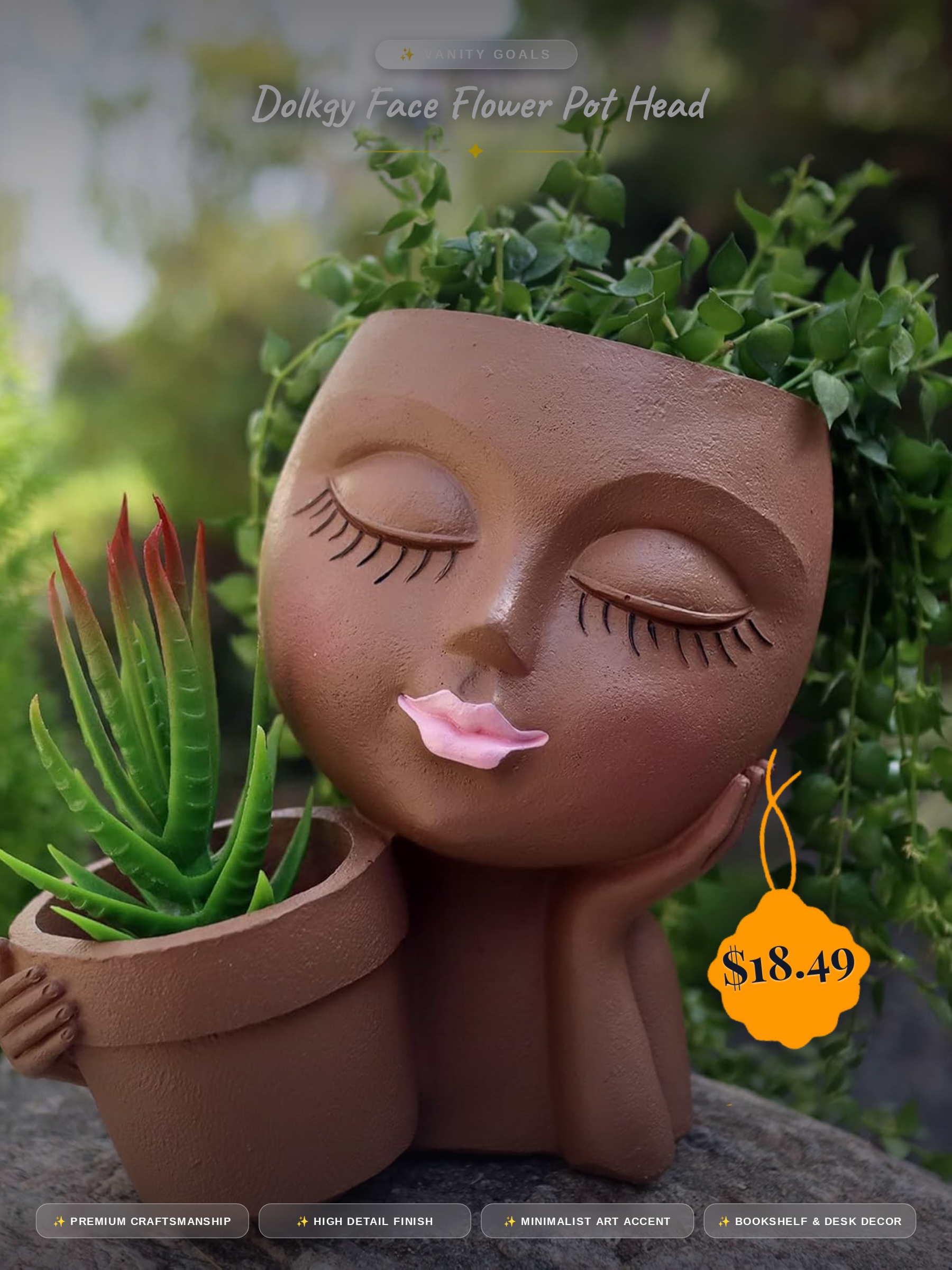 Dolkgy Face Flower Pot Head
