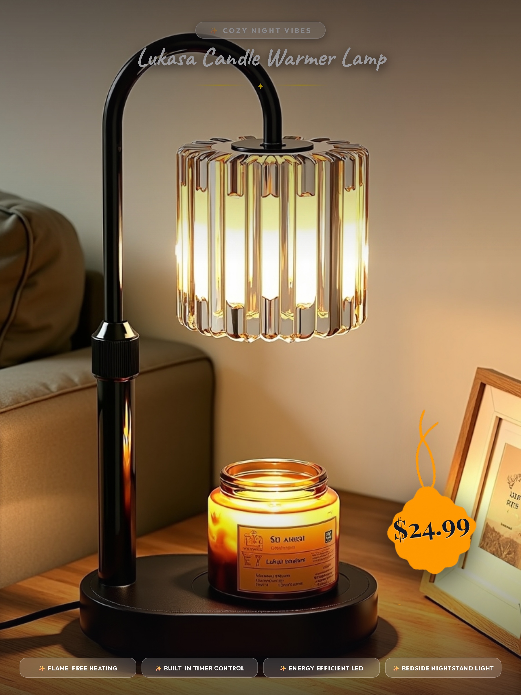 Lukasa Candle Warmer Lamp, with