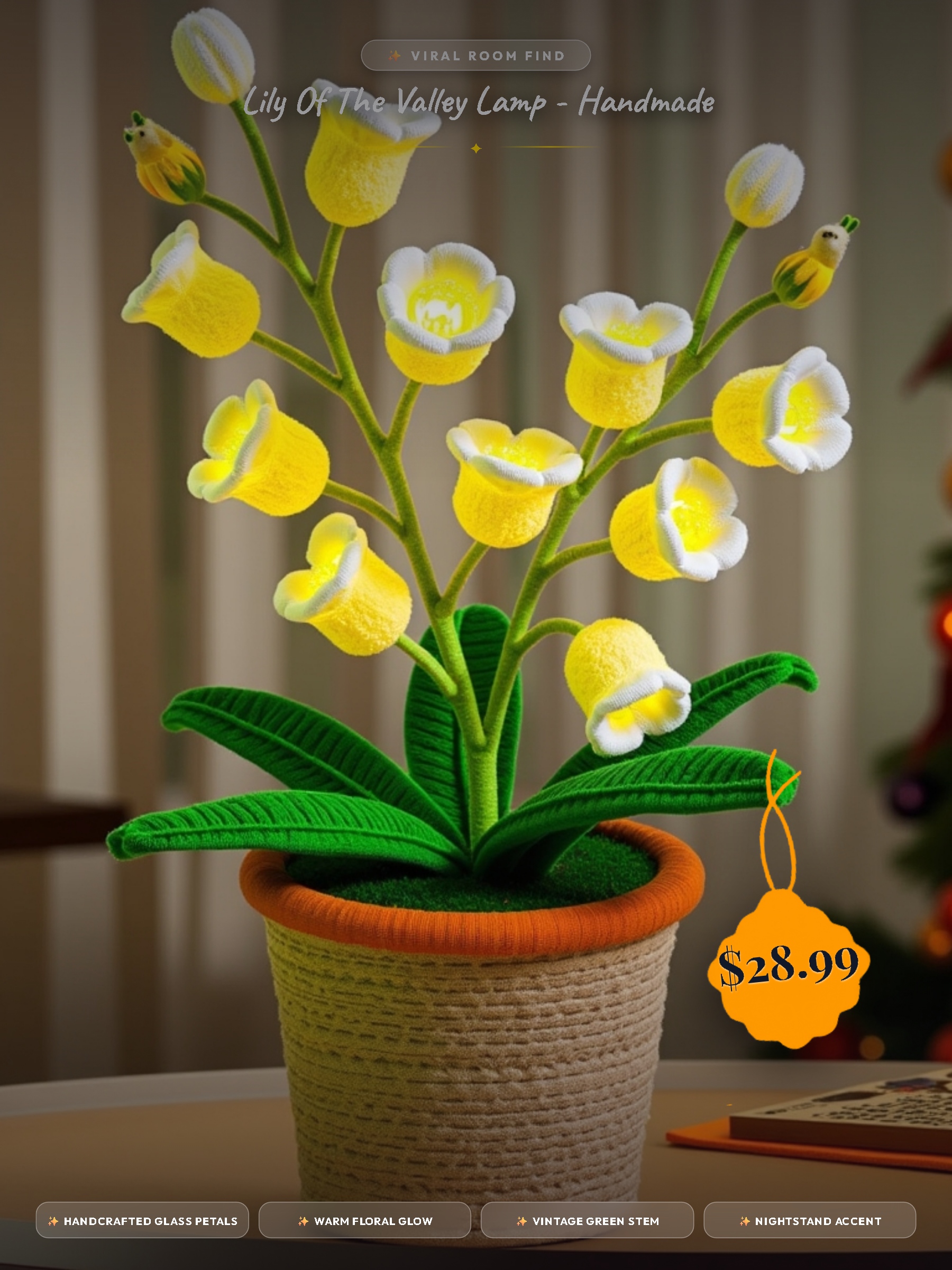 Lily of The Valley Lamp - Handmade