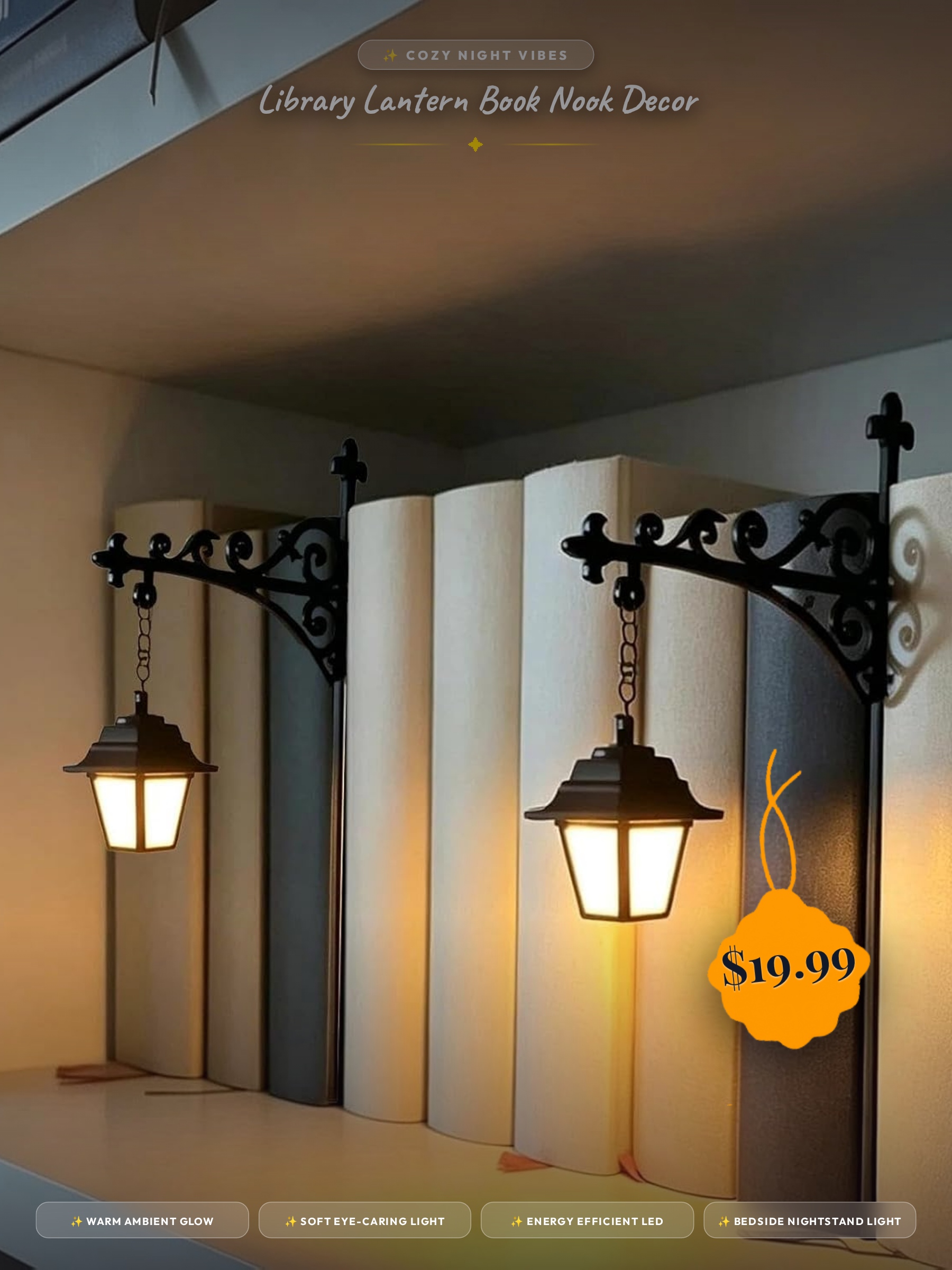 Library Lantern Book Nook Decor,
